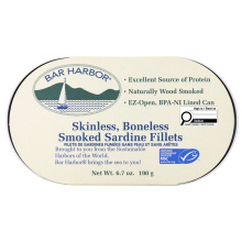 Bar Harbor Skinless Boneless Smoked Sardine Fillets, 190g