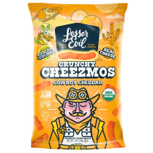 Lesser Evil Cheezmos Organic Crunchy Corn Cowboy Cheddar, 198 g 