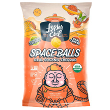 Lesser Evil Organic Corn Puffs Space Balls Real Cheddar, 198g