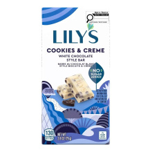 Lily's No Sugar Added Cookies & Creme White Chocolate Style Bar, 79g