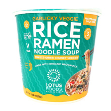Lotus Foods Gluten-Free Instant Rice Ramen Cup Garlicky Veggie, 55g