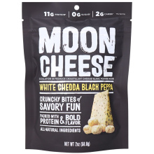 Moon Cheese Crunchy Cheese Snack White Cheddar Black Pepper, 56.6 g