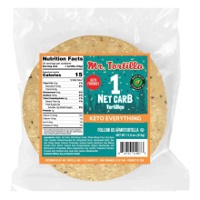 Mr. Tortilla 4” 1 Net Carb Tortilla Everything, 24 Pack