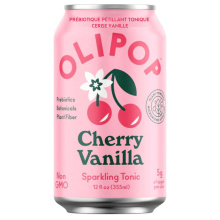OLIPOP Low Sugar Prebiotic Sparkling Tonic Cherry Vanilla, 355mL