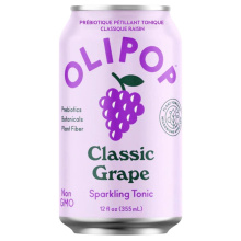 OLIPOP Low Sugar Prebiotic Sparkling Tonic Classic Grape, 355mL