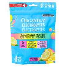 Organika Sugar-Free Electrolytes Powder Pink Lemonade, 20 Sachets