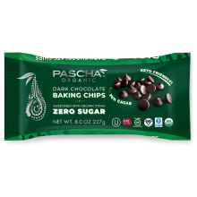 Pascha Zero-Sugar Dark Chocolate Baking Chips, 227g