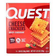 Quest High Protein Cheese Crackers Spicy Cheddar, 4 Packs