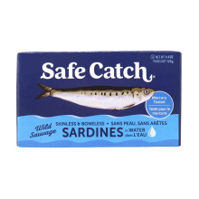 Safe Catch Skinless & Boneless Wild Sardines in Water, 125g