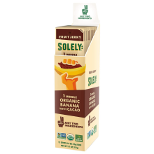Solely Organic Fruit Jerky Banana with Cacao, 12 Strips