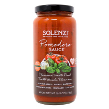 SOLENZI No Added Sugar Allergen-Free Pomodoro Sauce Tomato Basil, 480ml