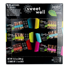 Sweetwell Keto Friendly Bars Variety Pack, 12 Bars