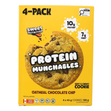 Sweet Nutrition Protein Munchables Soft Cookie Oatmeal Chocolate Chip, 4 Cookies