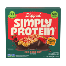 Simply Protein Dipped Snack Bars Chocoberry, 5 Bars