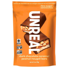 Unreal Dark Chocolate Caramel Peanut Nougat Bars, 95g