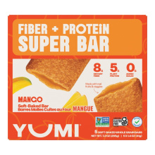 YUMI Fiber + Protein Super Bar Mango, 5 Soft Baked Bars