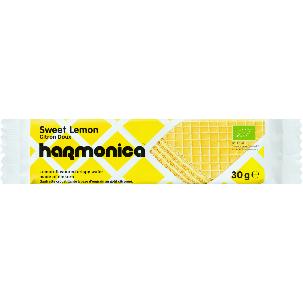 Harmonica Organic Einkorn Crispy Wafer Sweet Lemon, 30g