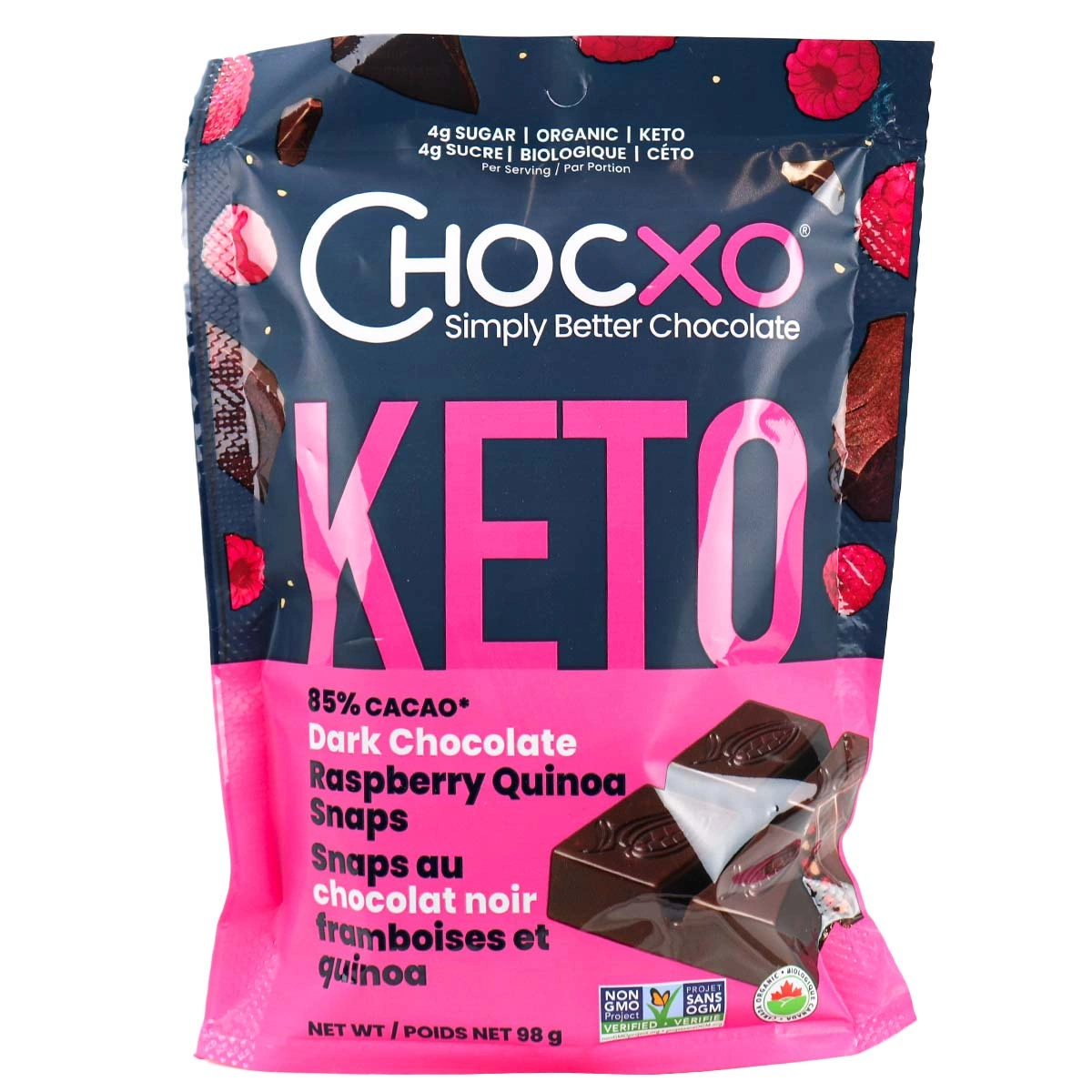 ChocXO Choc Snaps Dark Chocolate Raspberry at Natura Market