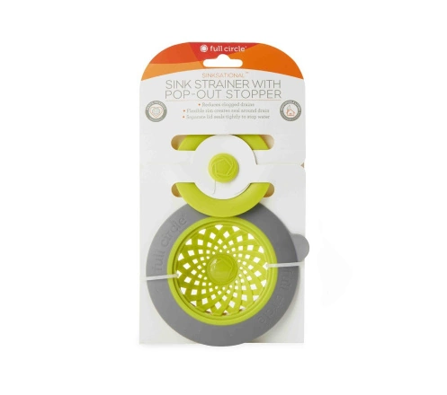Front of Full Circle Sinksational Sink Strainer Green