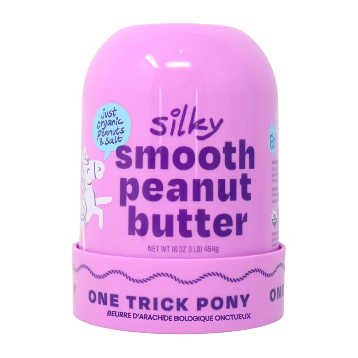 One Trick Pony Organic Silky Smooth Peanut Butter, 454g Front