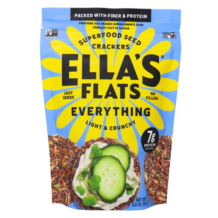 Ella’s Flats Grain-Free Superfood Seed Crackers Everything Front