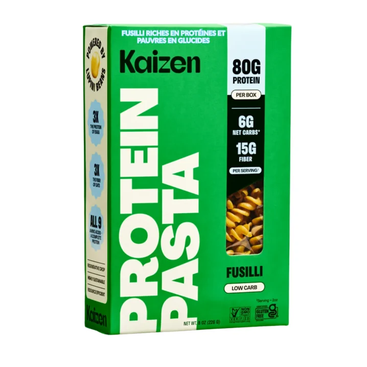 Front of KaiZen High Protein Low Carb Pasta Fusilli - High Protein Low Carb Pasta - Keto Pasta - Grain Free Pasta