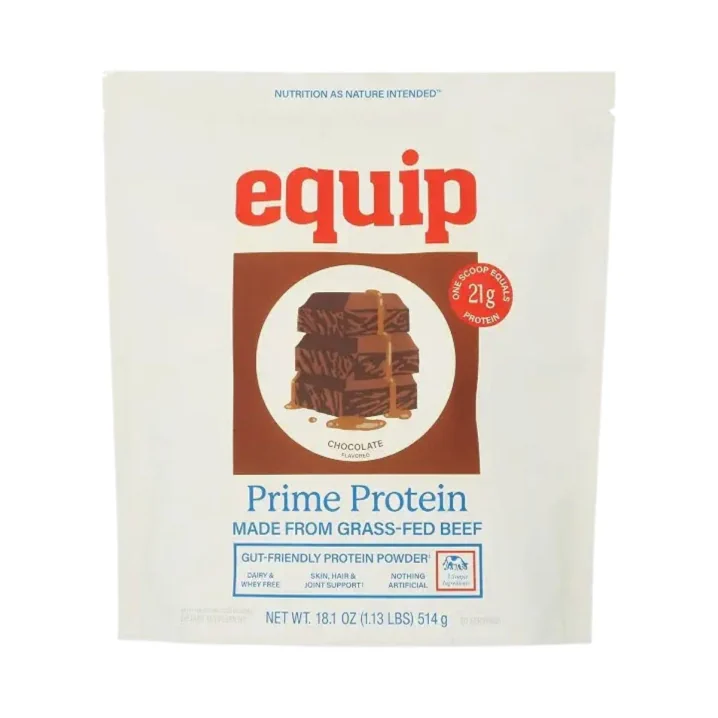 Equip Prime Protein Grass-Fed Beef Isolate Protein Powder Chocolate Front