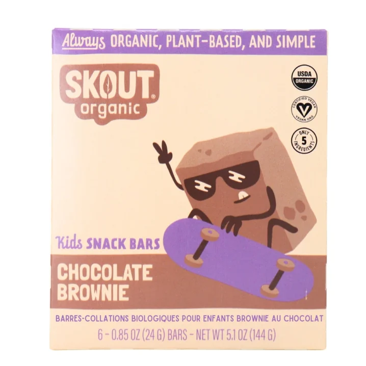 Skout Organic Kids Snack Bars Chocolate Brownie Front
