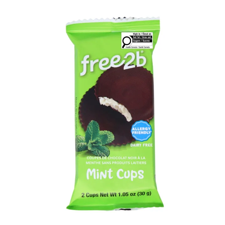Free2b Dark Chocolate Mint Cups Front