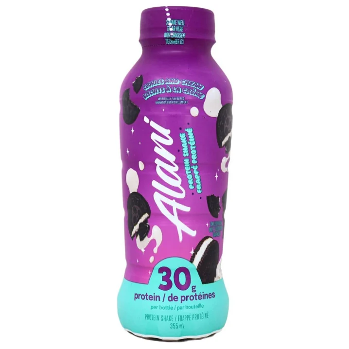 Front of Alani Nu Fit Shake Gluten Free Protein Shake Cookies and Cream - Low Calorie Cookies And Cream Protein Shake - Gluten Free Protein Shake -Lactose Free Protein Shake