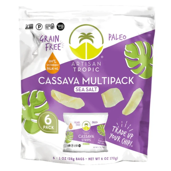 Front of Artisan Tropic Cassava Chips Multipack