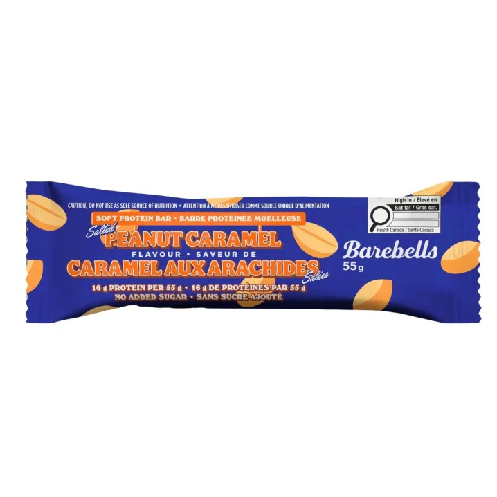 Front of Barebells Protein Bar Salted Peanut Caramel - Barebells Bars -Peanut Protein Bar - Caramel Protein Bar