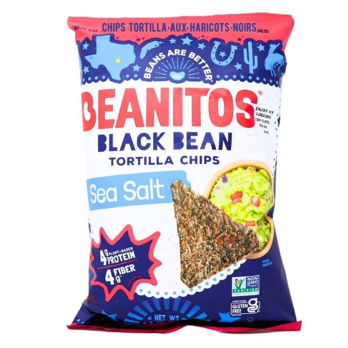 Front of Beanitos Sea Salt Black Bean Chips, 142g