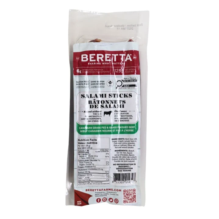 Beretta Farms Beef Salami Sticks Front of package