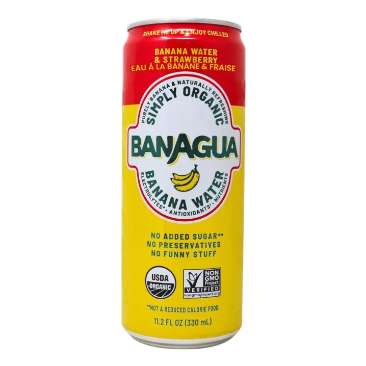 Banagua Simply Organic Banana Water & Strawberry, 330 mL