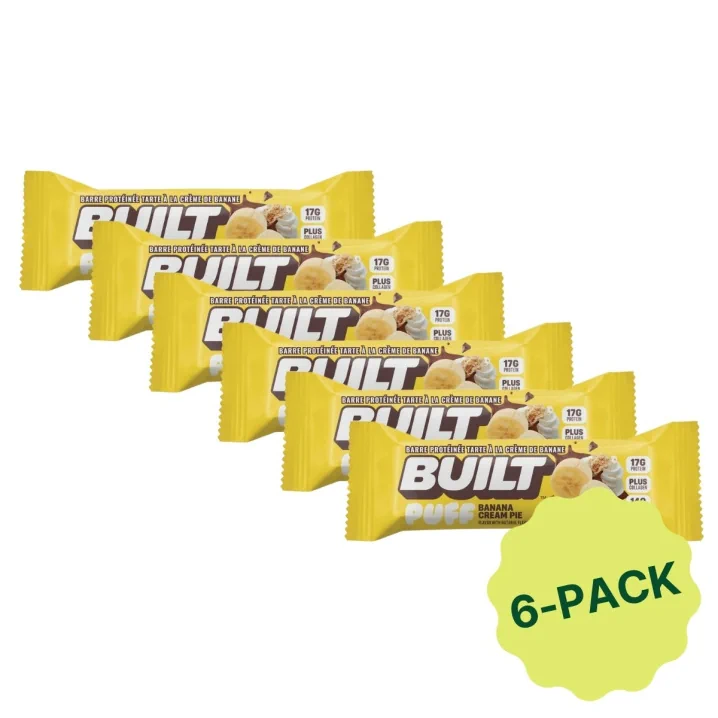 Built Bar Puff Protein Bar Banana Cream Pie 6-pack, 40g each