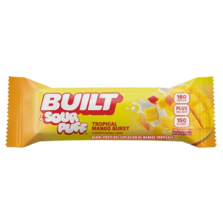 Built Bar Sour Puff Protein Bar Tropical Mango Burst, 41g