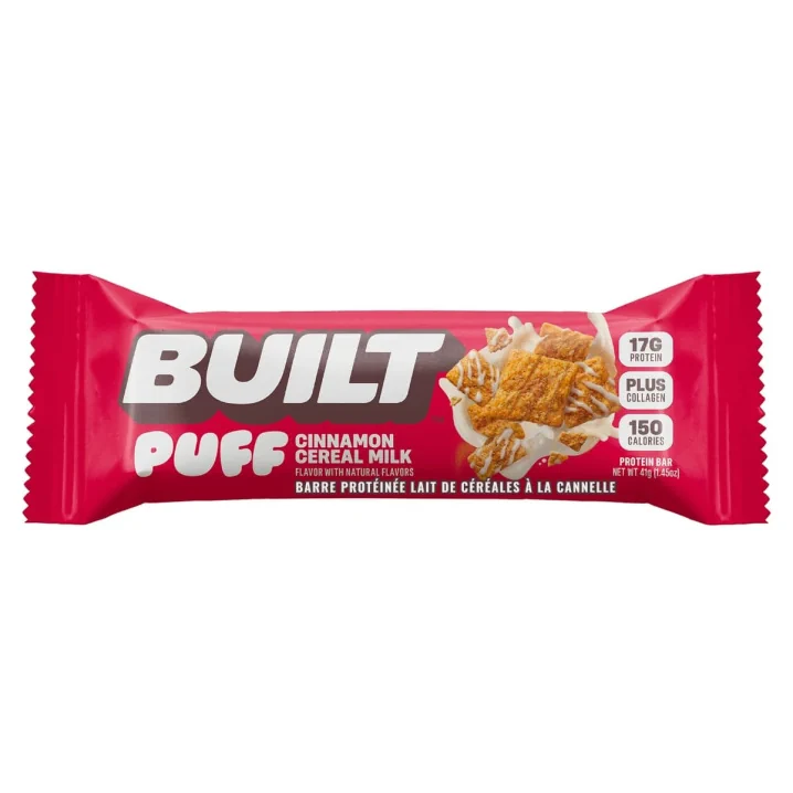 Built Bar Puff Protein Bar Cinnamon Cereal Milk, 41g