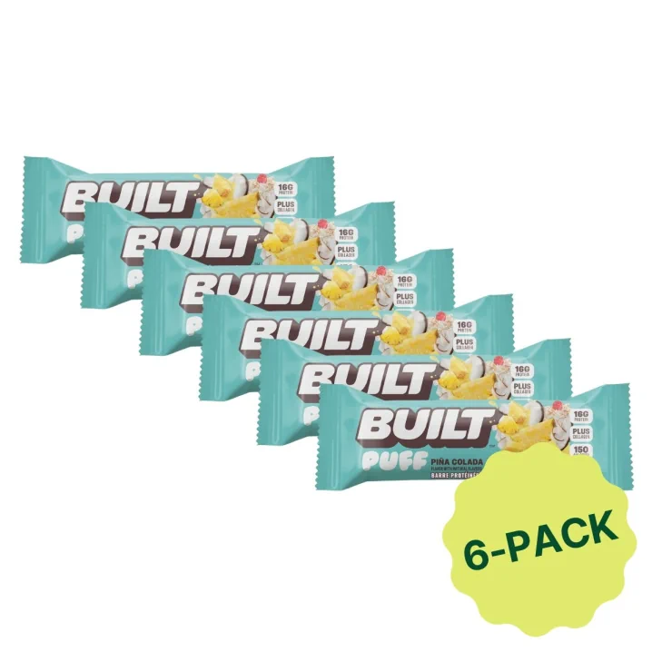 Built Bar Puff Protein Bar Piña Colada 6-Pack, 40g each