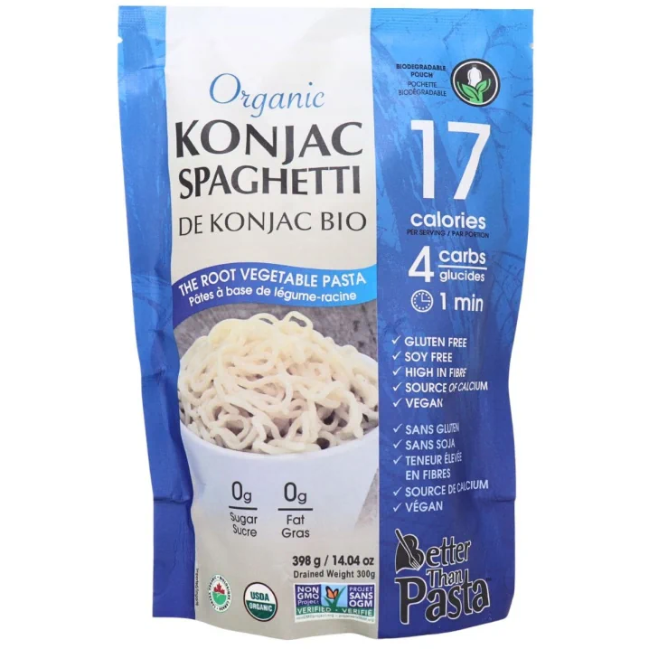 Front of Better Than Foods Organic Konjac Pasta Spaghetti - Konjac Root - Konjac Plant - Konjac Pasta