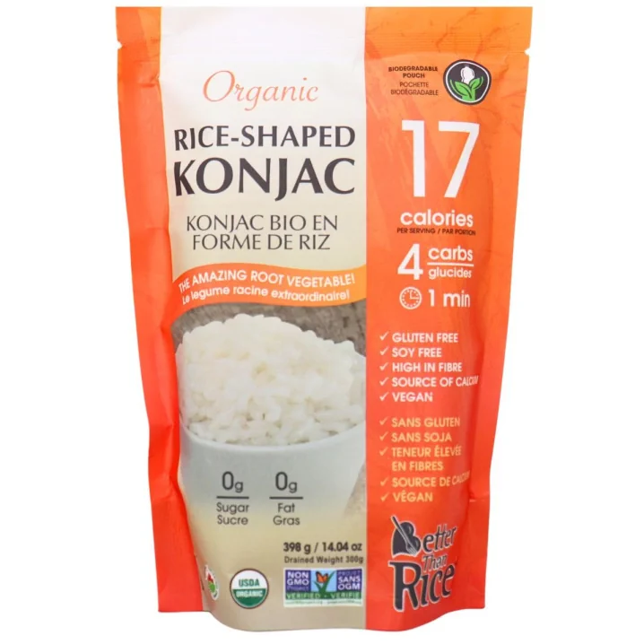 Front of Better Than Foods Organic Konjac Rice - Konjac Root - Konjac Plant - Rice Alternative