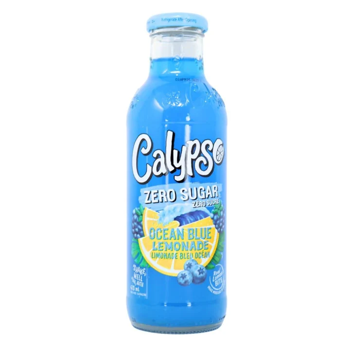Front of Calypso Blue Ocean Lemonade Zero Sugar Lemonade