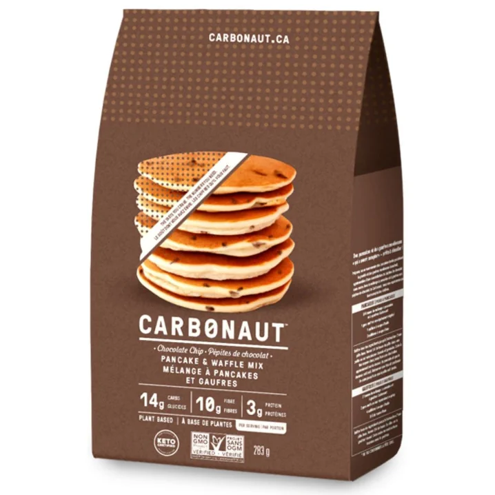 Front of Carbonaut Keto Pancake & Waffle Mix Chocolate Chip