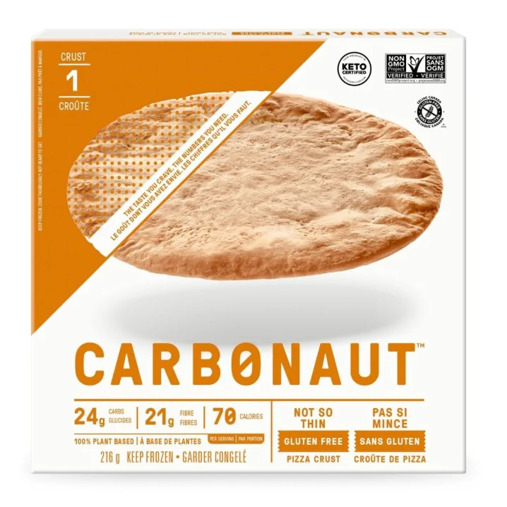 Front of Carbonaut Pizza Crust Gluten-Free Pizza Crust Keto Pizza Crust Low-Carb Pizza Crust