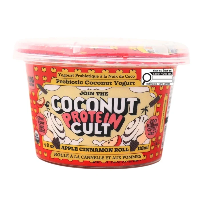 The Coconut Cult Probiotic Coconut Yogurt Apple Cinnamon Roll Front of container
