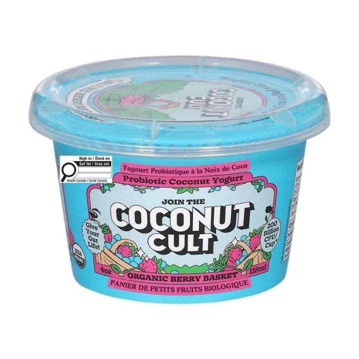 The Coconut Cult Probiotic Coconut Yogurt Organic Berry Basket Front of container