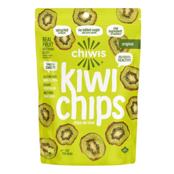 Front of Chiwis Dried Fruit Chips - Dried Fruit Snack - Fruit Chips - Dried Kiwi - Kiwi Chips - Dehydrated Kiwi