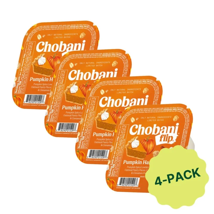 Chobani Flip High Protein Greek Yogurt Pumpkin Harvest Crisp 4-pack Front of package