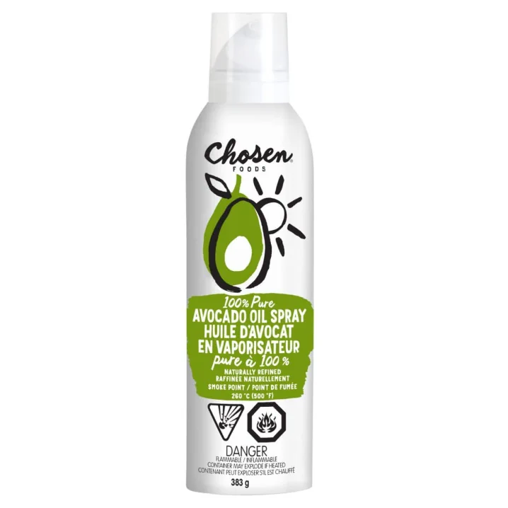 Front of Chosen Foods 100% Pure Avocado Oil High Heat All-Purpose Cooking Spray, 383g