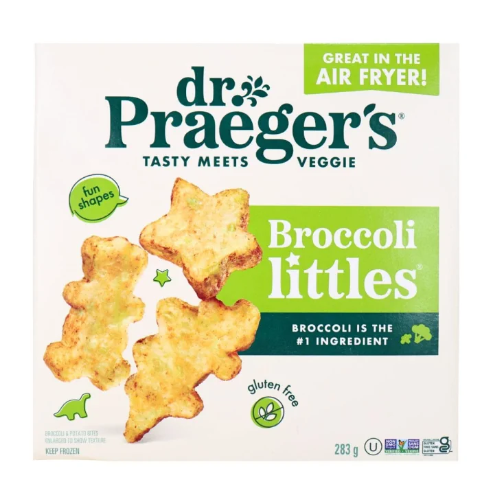 Front of Dr. Praeger’s Gluten-Free Broccoli Littles - Broccoli Bites - Broccoli Patties - Broccoli Fritters
